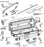 (imagen para) Repuestos para Gewa Strato Super Light estuche de violín