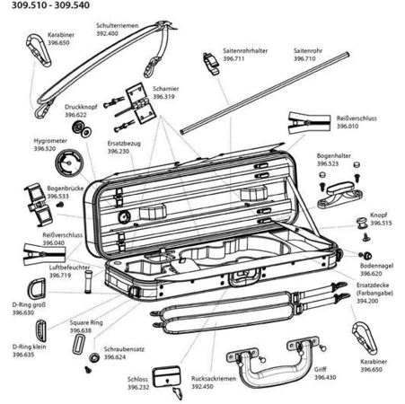 Spare parts for Original Jaeger Oblong Viola Case Prestige Line