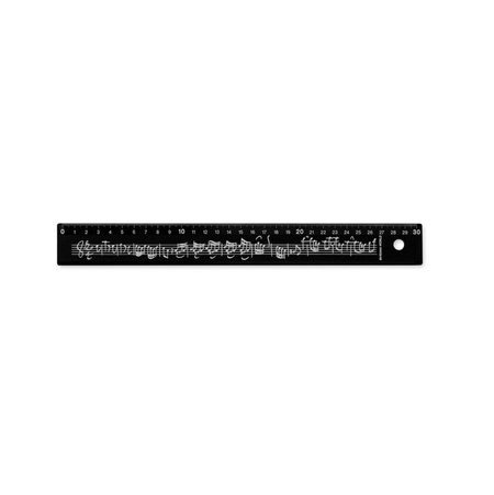 Lineal Noten Bach Schwarz 30 cm