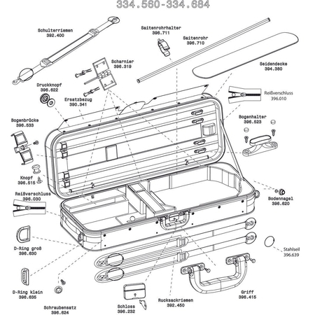 Repuestos para caja de viola Strato Super Light / De Luxe